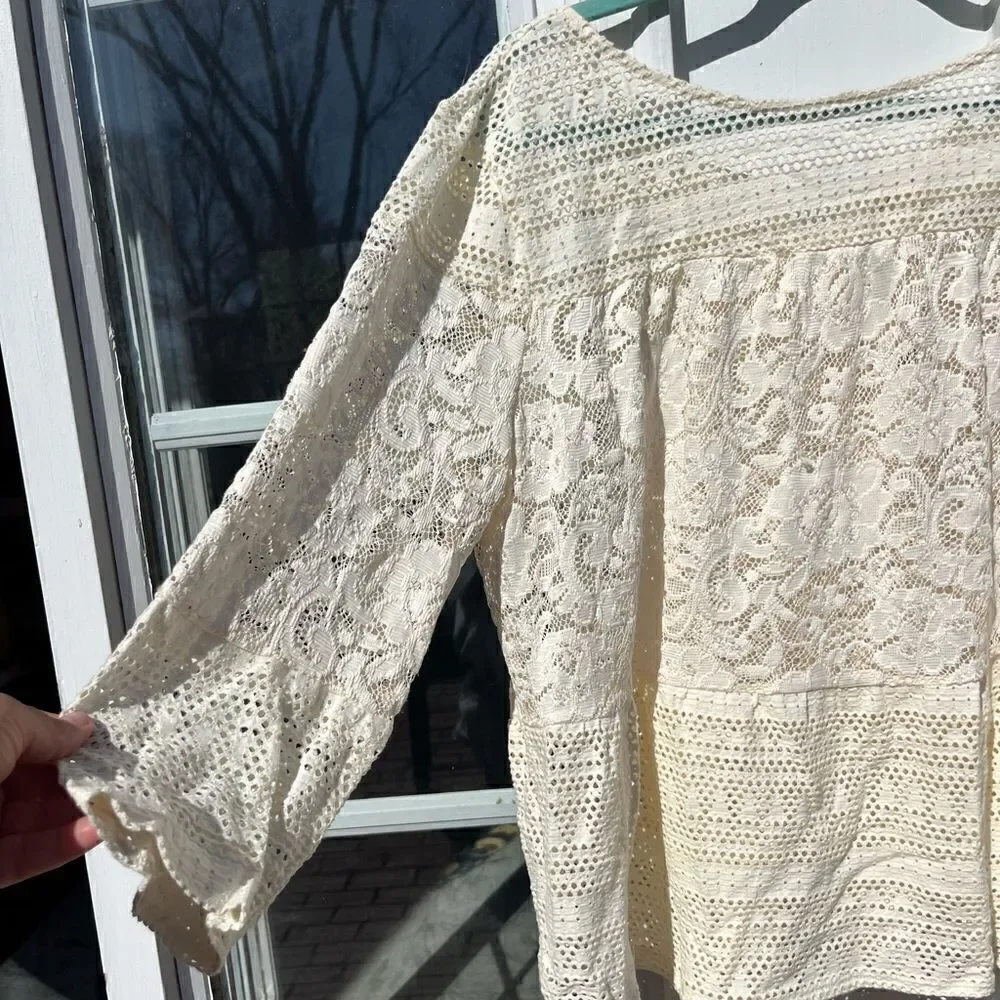 Anthropologie Meadow Rue Lace Cross-back Top NWT